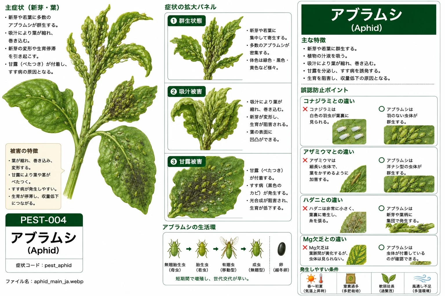 トマトのアブラムシ被害