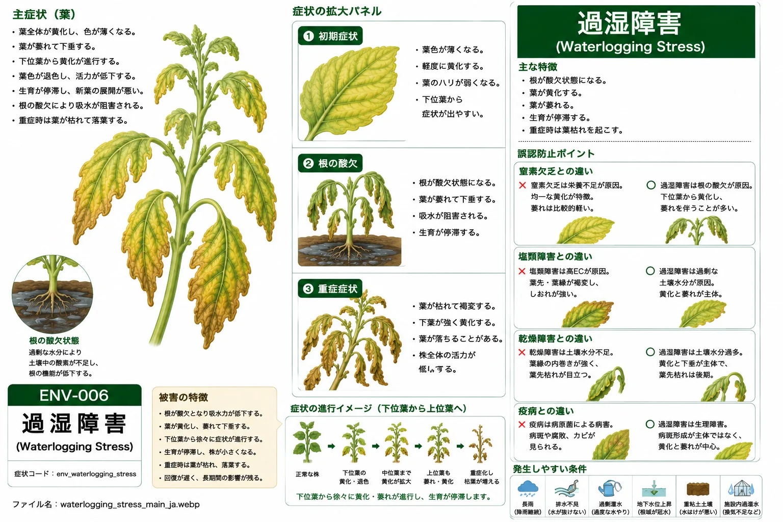 トマトの過湿・根腐れ